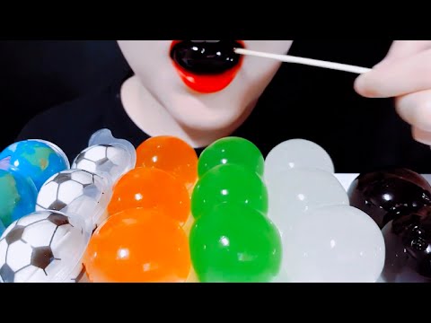 ASMR colorful jelly and Gummy Balls Eating Vlog, 컬러풀 젤리와 젤리볼 먹기 @EsomASMR