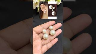 DIY Double Sided Pearl Stud Earrings😍 #shorts #diyearings #studearrings #diycrafts #diy #shortvideo