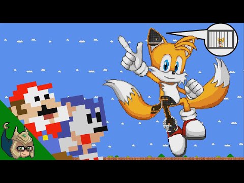 Mario and Sonic vs the GIANT Tails MAZE (Mario Cartoon Animation)