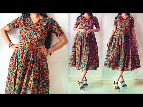 Casual wear cotton summer✨kurti cutting & stitching | Collar neck kurti cutting & stitching