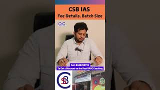 CSB IAS Academy | Get Discount on UPSC Coaching in Hyderabad Call:8688253795 #cyctalks