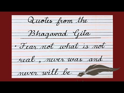 Cursive writing for beginners, quotes from Gita, beautiful handwriting a to z #cursivewriting