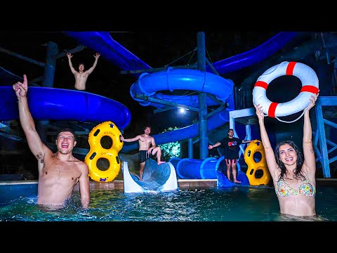 OVERNIGHT in WATERPARK! *WE GET CAUGHT*