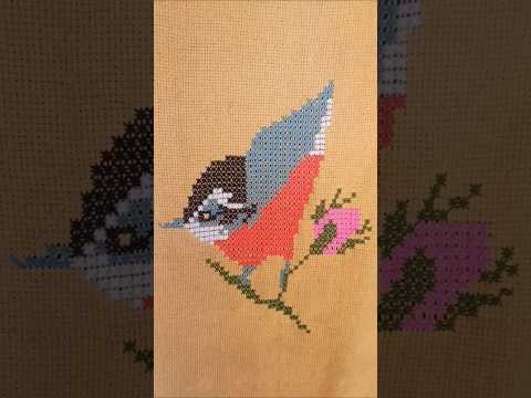 Bird 🐦🕊️ Cross ❌ Stitch 🪡 ke Design 😍#shortsvideo