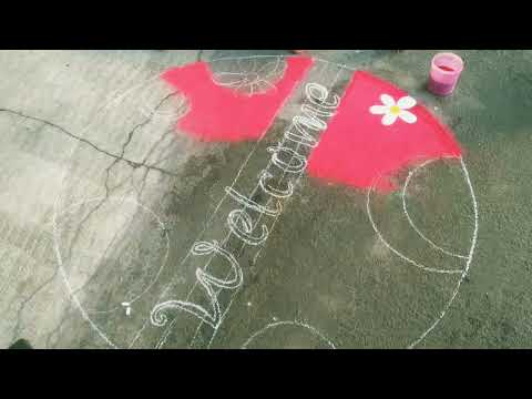 welcome rangoli design|how decorat your entrance with rangoli|reception different welcome|welcome