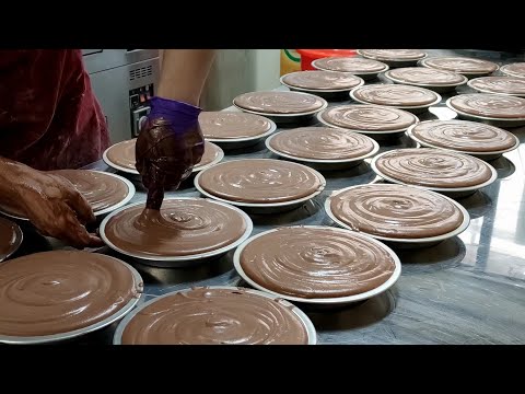 Mango Boston Cream Pie & Cocoa Boston Cream Pie Making Skills   /芒果生乳波士頓蛋糕大量製作-Taiwan Street Food