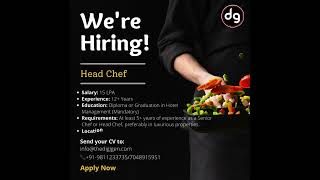 We Are Hiring !👨‍🍳 Calling all Culinary Maestros! 🍴