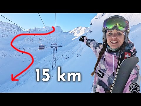 Längste Ski-Abfahrt in Österreich: Schwarze Schneid (15 km) in Sölden