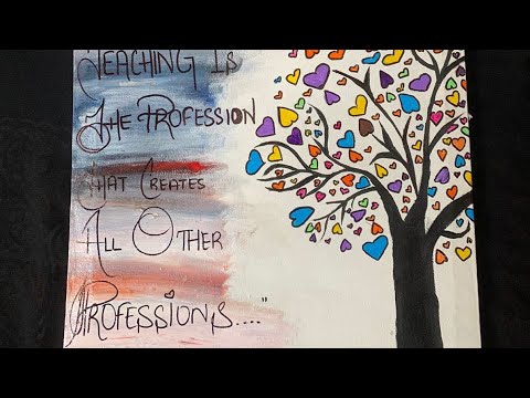 canvas painting for teachers day||  online shopping|| message for teachers|| lovely painting art