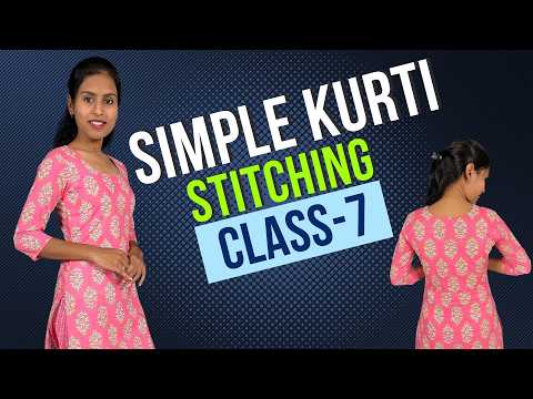 Simple Kurti Stitching || Kurti Suit Cutting and Stitching  || सिंपल Kurti सूट की सिलाई कैसे करें