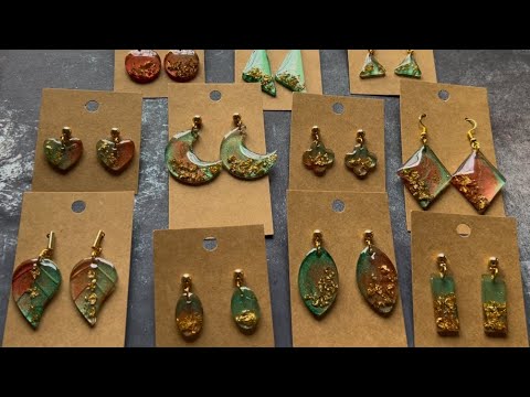 Beautiful Christmas Themed Resin Earrings!  🎄❄️ Step by step tutorial!