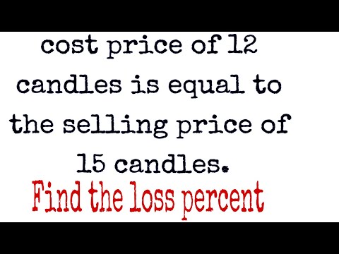 Cp of 12 candles equal to sp of 15 candles|profit and loss| #easymaths #profitandloss