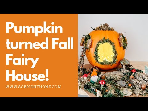 Pumpkin turned Fall Fairy House