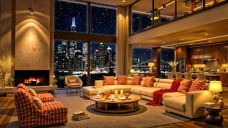 ❄ Winter Night Jazz in Luxury Apartment Ambience 🎷Relaxing Jazz Saxophone Music for Study & Sleep