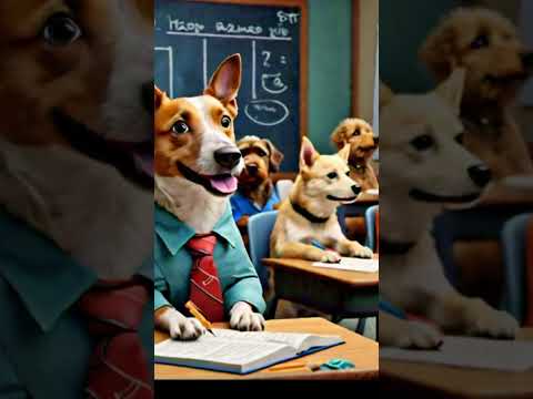 Dogs learning in the classroom #animals #dogs