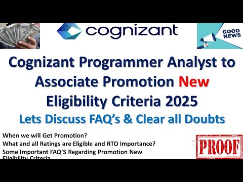 Cognizant Programmer Analyst to Associate Promotion Eligibility Criteria 2025 | Quarterly Promotions