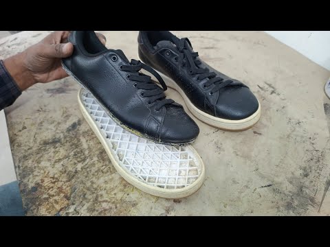 Adidas sneaker repair. Shoe sole pasting. shoe repair.