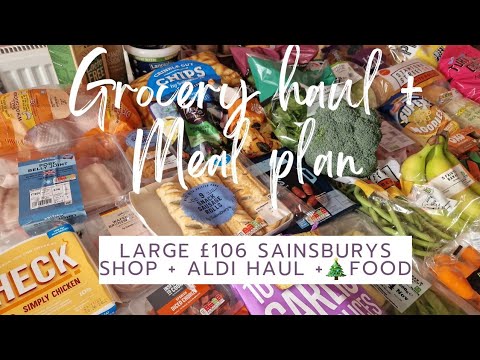 Sainsburys & Aldi haul with Christmas food & Meal plan  | What I buy my family for the week