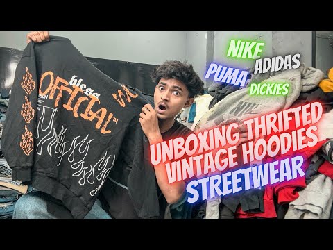 VINTAGE THRIFTED HOODIES UNBOXING | thrift stock supplier in delhi | thrift winter stock