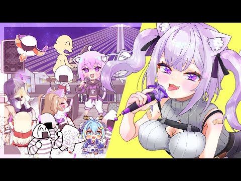 【手描き】【remix】もぐもぐYUMMY! アコースティックVer.バーチャル青森路上ライブ【猫又おかゆ/戌神ころね/ホロライブ切り抜き】【切り抜き漫画】【アニメ】#holo_remix