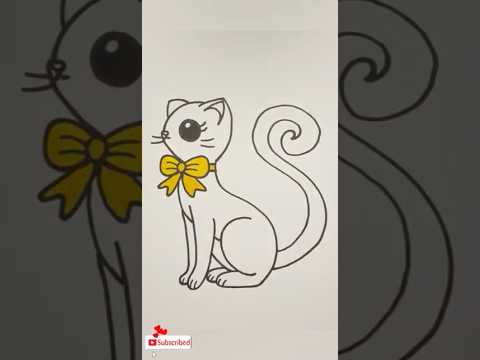 How to Draw a Cute Cat! 🐱🎀🎨