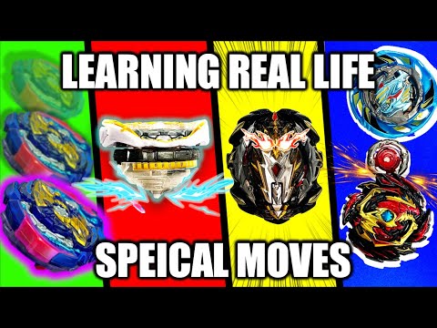 Learning 7 Beyblade Burst Rise Special Moves IN REAL LIFE!!