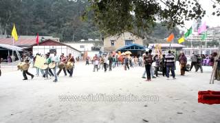 Hindu devotees gathered for the procession of Mandi Shivratri Fair