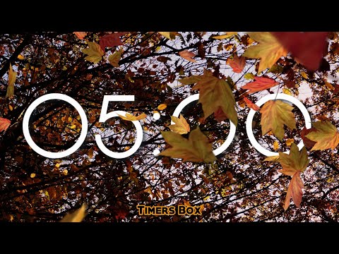 Fall 5 Minute Timer with Relaxing Piano Music | 5 Minute Countdown Timer | Autumn Ambience 🍂🎵