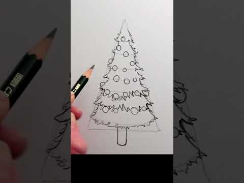 Sketch a Christmas Tree Easy Pencil Drawing