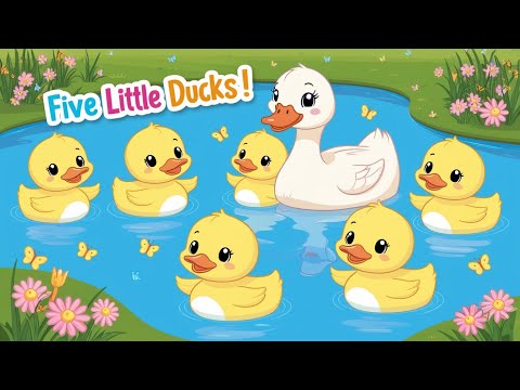 🦆 Five Little Ducks Counting Song | Fun & Educational Song for Kids 🎶