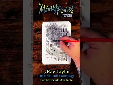 #2436 The Many Faces 2024 Collection: Ink Painting Process Timelapse with Ray Taylor