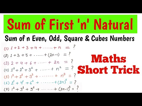 Sum of first n Natural, odd, even, Square & Cubes numbers | Maths Short Tricks |