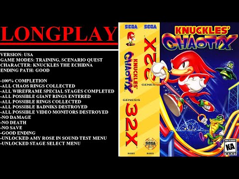 Knuckles' Chaotix [USA] (Sega Genesis 32X) - (Longplay | All Modes | 100% | Good Ending Path)