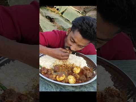 MUTTON EGG CURRY WITH RICE EATING a#shortsfeed #viralshort #shorts #food