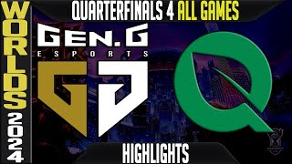 GEN vs FLY Highlights ALL GAMES | LoL Worlds 2024 Knockouts Quarterfinals | Gen.G vs FlyQuest