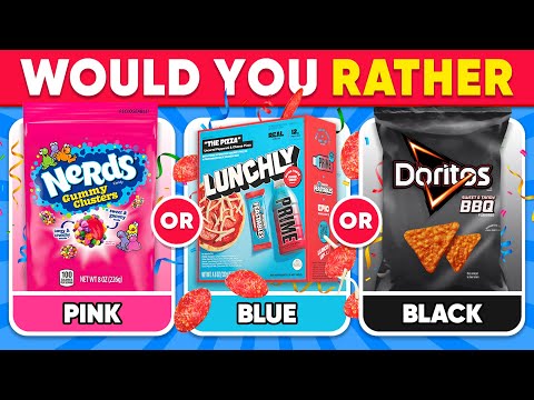 Would You Rather..? PINK, BLUE or BLACK Food Edition 💗🖤💙 Daily Quiz