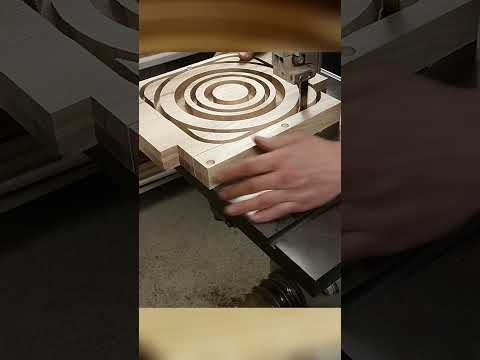 CNC made -The base of a circles inlay tray  #inlay #woodart #wood #cncwoodcraft #woodinlay