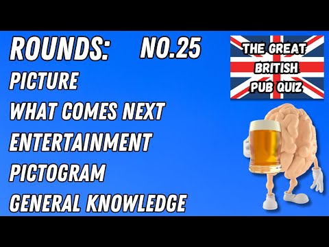 Great British Pub Quiz: Picture Round, What Comes Next, Entertainment, Pictogram & Gen Knowledge #25