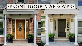 DIY Front Door Makeover: New Door, Sidelights, Hardware & Exterior Lighting Transformation!