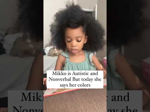 Mikko says her COLORS | Nonverbal Autism #shorts