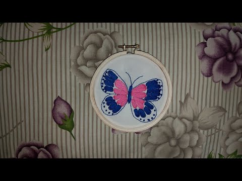 How to Embroidery by hand for beginners Embroidery//How to Embroidery butterfly pattern