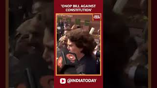 Priyanka Gandhi Lashes Out At Modi Government Over One Nation, One Election Bill #shorts