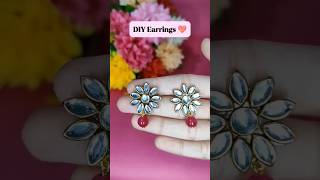 Beautiful Kundan Earrings Making at Home 😍🔥 #creative #diyearrings #shorts