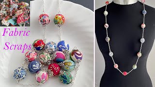 🌹 How to Use Recycling Fabric Scraps to Make A Necklace | SAVE MONEY Beads Necklace | Collar de tela