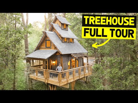 ENCHANTING LUXURY TINY HOME TREEHOUSE w/ UNIQUE ROOF! Full Airbnb Tour