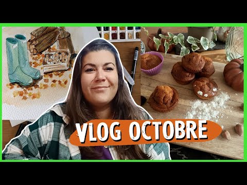 STUDIO VLOG 🌰🍁OCTOBRE 2023 🍂 🎃 : peinture, aquarelle et  pâtisserie !!!