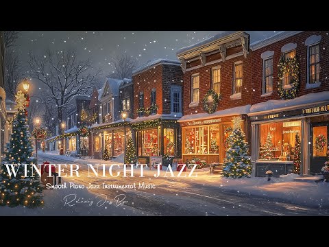 Late - Night Jazz & Snowy Winter Ambience: Beautiful Chill Piano Jazz Music - Cold Relaxing Jazz