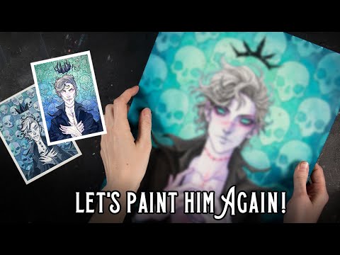 Let's Paint Him Again! // Skull King Echo // Watercolor Painting