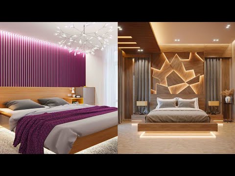 Bedroom Wall Decor Ideas | Bed Back Wall Lights  Accent Wall Panel LED Lighting | PVC Panel Bedroom