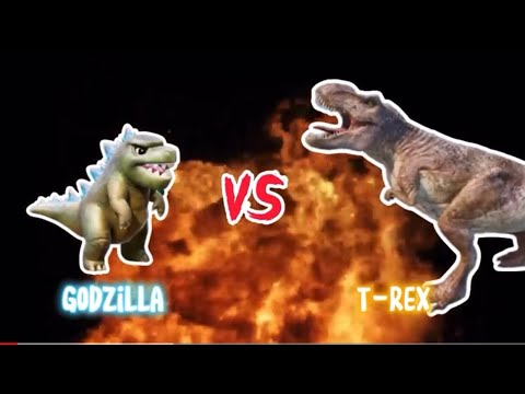 T rex vs godzilla funny fight 😂 | full vedio of godzilla and t rex